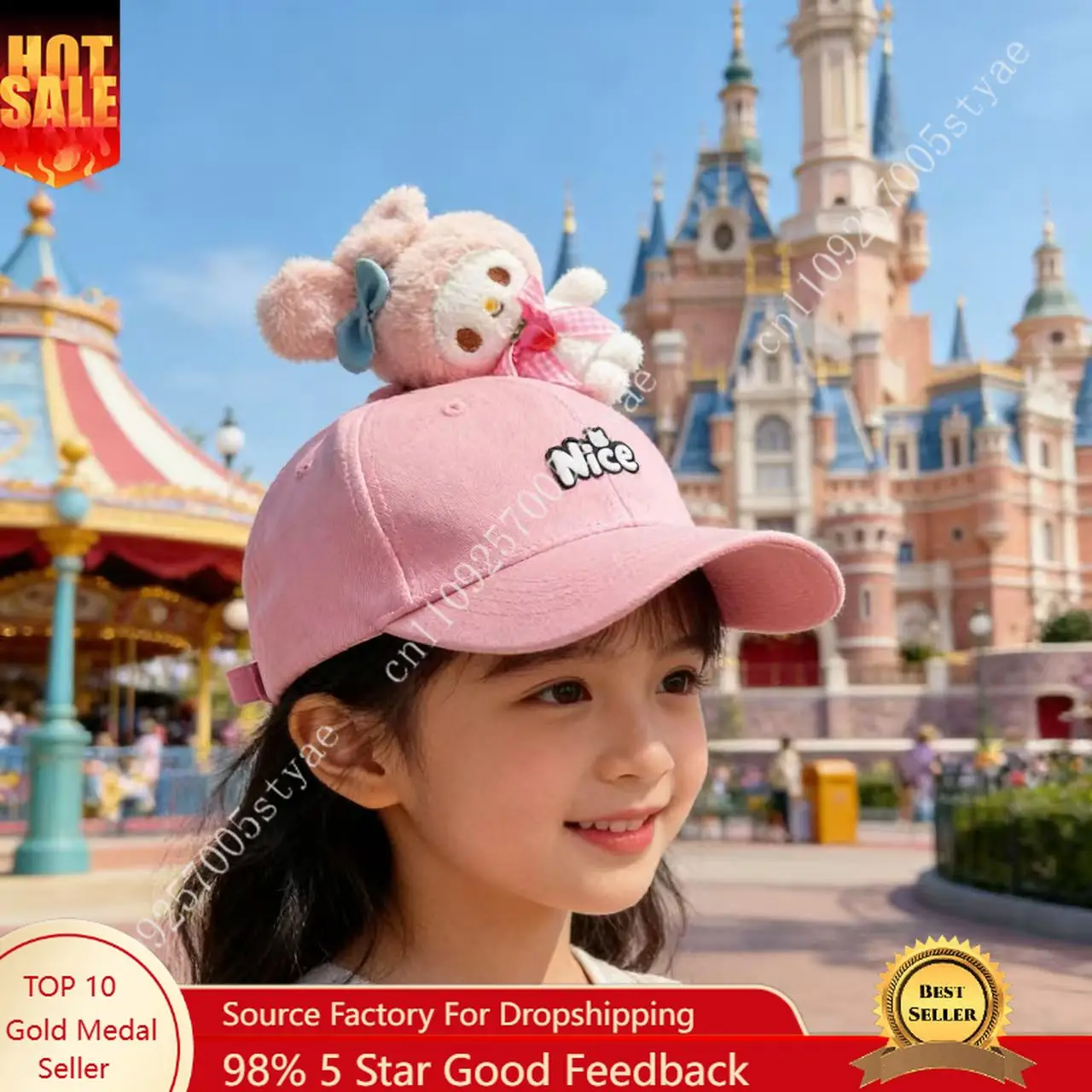 

Cross-border Popular Cartoon Sanrio and My Melody Children's Doll Baseball Cap Spring Summer Student Animal Parent-child Style