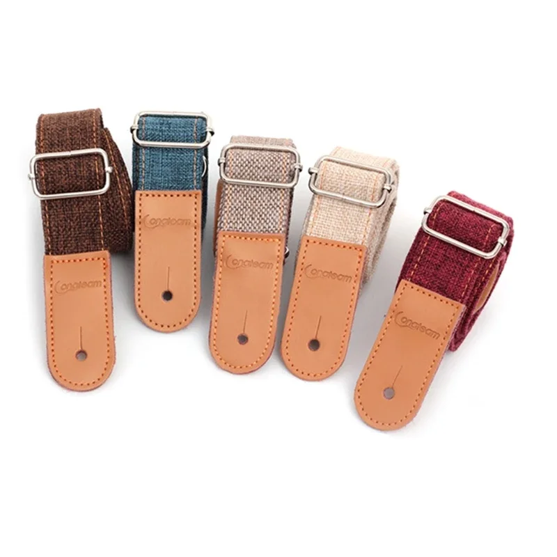 Adjustable Guitar Strap for Acoustic Electric Guitar - Leather Ends