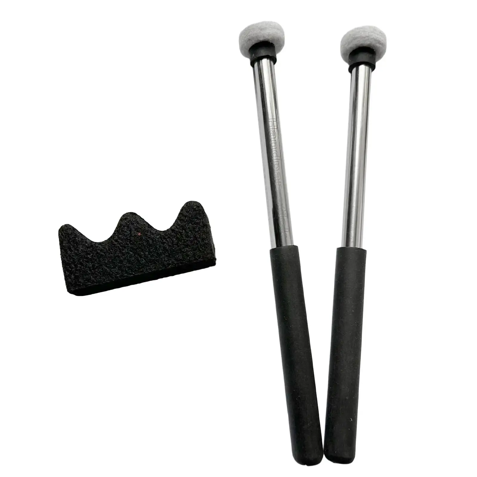 2 Pieces Tongue Drum Sticks Rubber Head Percussion Instrument Parts with Bracket Mallet Percussion Drumsticks for Performance