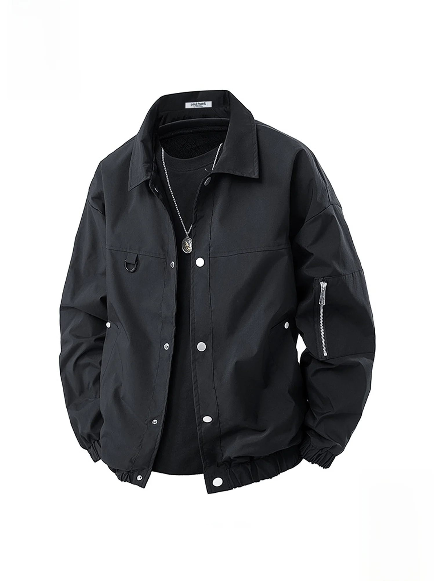 

Loose Fit Monkey Winter Jaet for Men Casual Workwear Zipper Closure Polyester Fiber Youthful Sle Long Sve