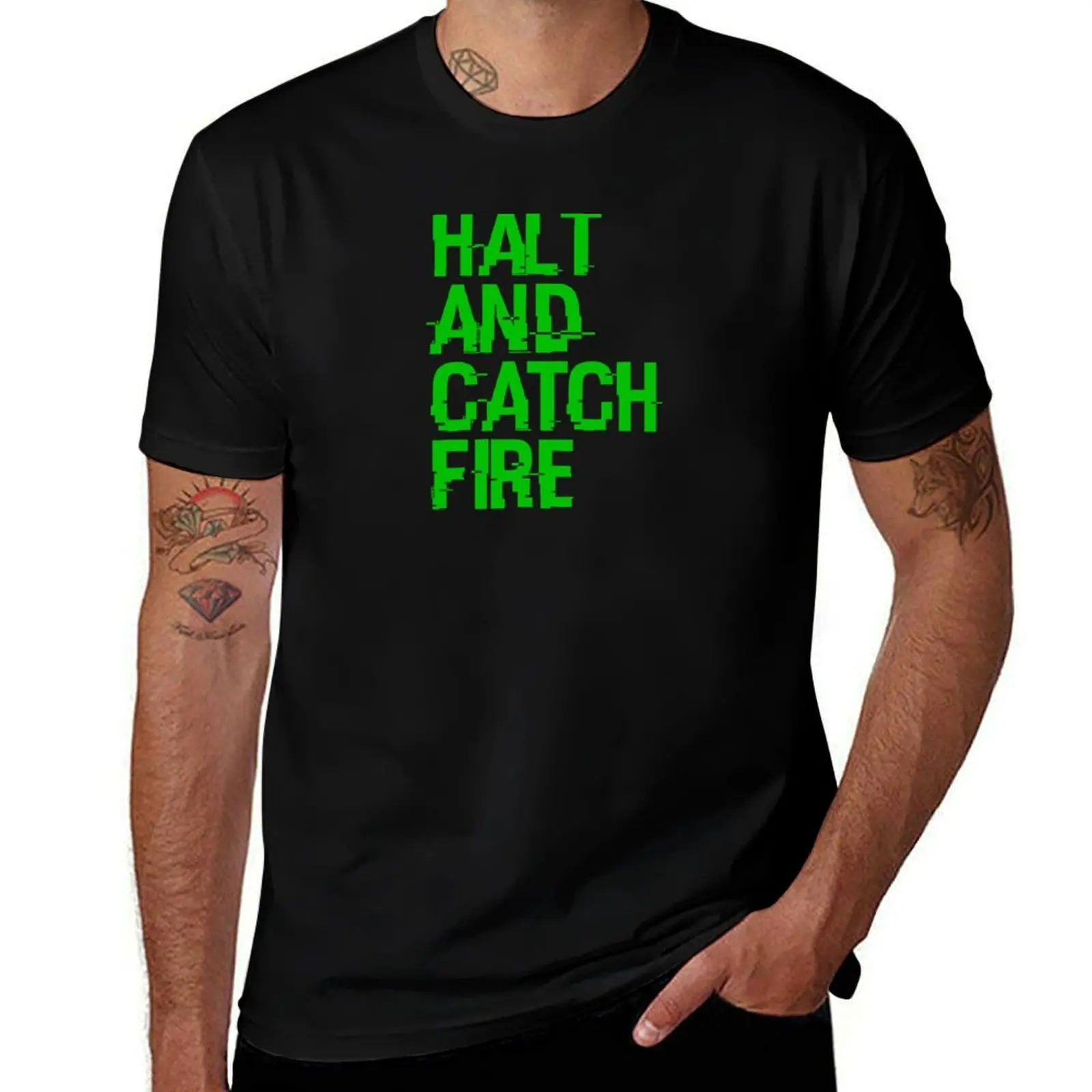 

t men T-Shirt Fire man for 100% and g casual cotton t Halt shirt man Catch shirts tshirt