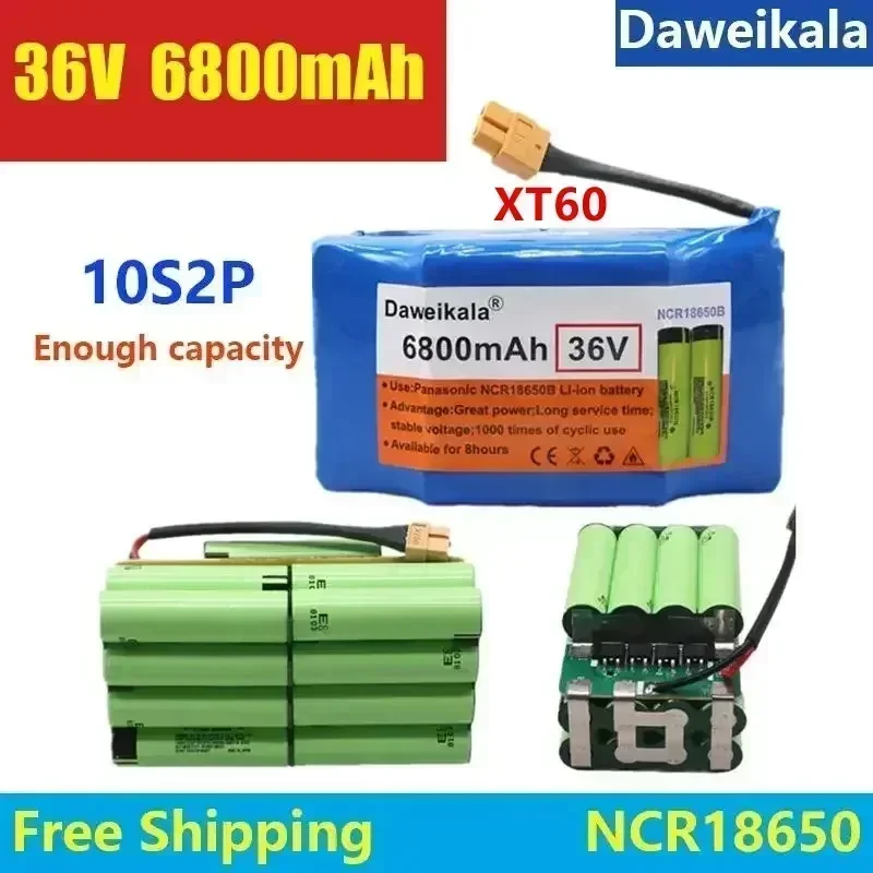 

2023New 100% Original 36v 6.8ah lithium battery 10s2p 36v battery 6800mAh lithium ion pack 42V 6800mah scooter twist car battery