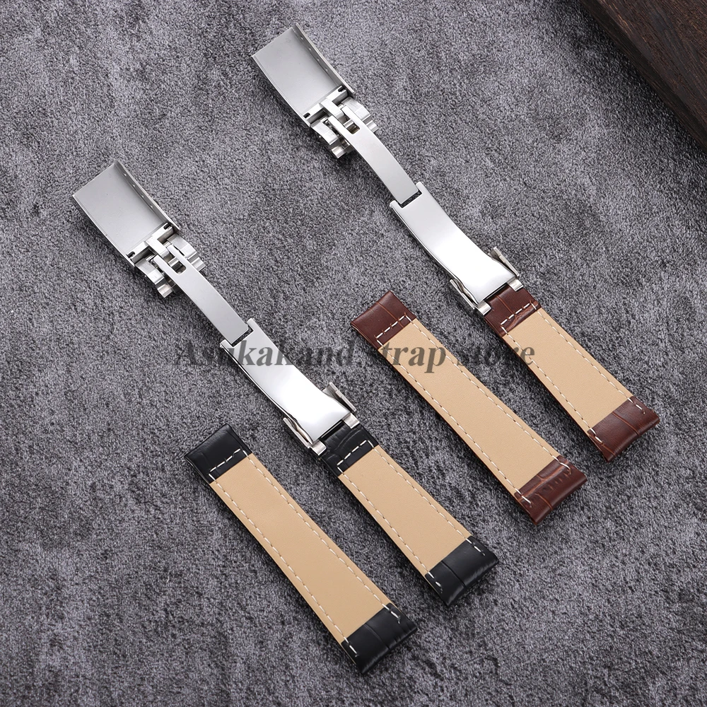 レザー時計ストラップ 20 ミリメートルロレックスサブマリーナーデイトナ GMT ウォーターゴースト用クロコダイルパターン牛革折りたたみバックルメンズバンド