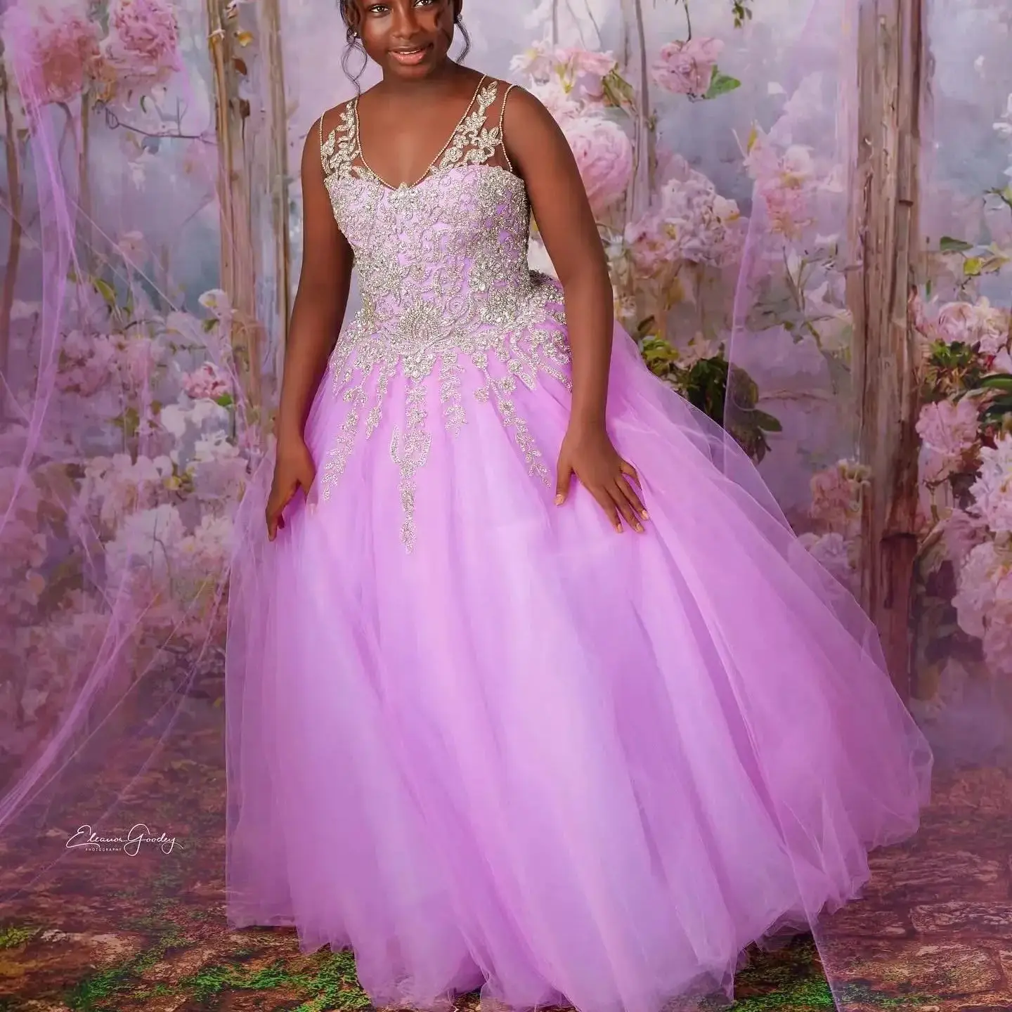 

Платья принцессы с цветочным узором для девочек на свадьбу, кружевные аппликации, многоуровневое тюлевое платье без рукавов для маленьких девочек на день рождения, по индивидуальному заказу