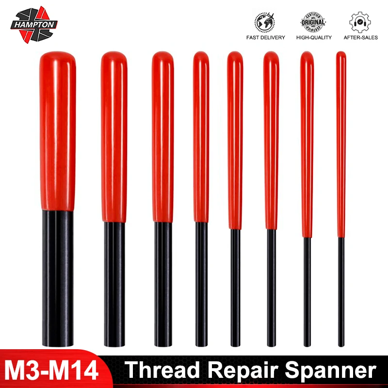 Thread Repair Kit M3/M4/M5/M6/M8/M10/M12/M14 Red Thread Repair Tools Metric Thread Repair Insert Kit Hand Tools