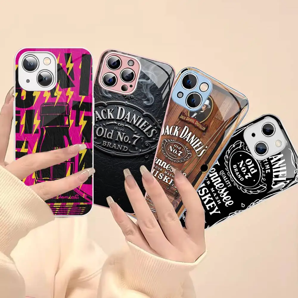

Brand J-Jack D-Daniel Luxury Tempered Glass For Iphone 14 13 12 11 Pro Mini XS MAX 14Plus X XS XR Fundas