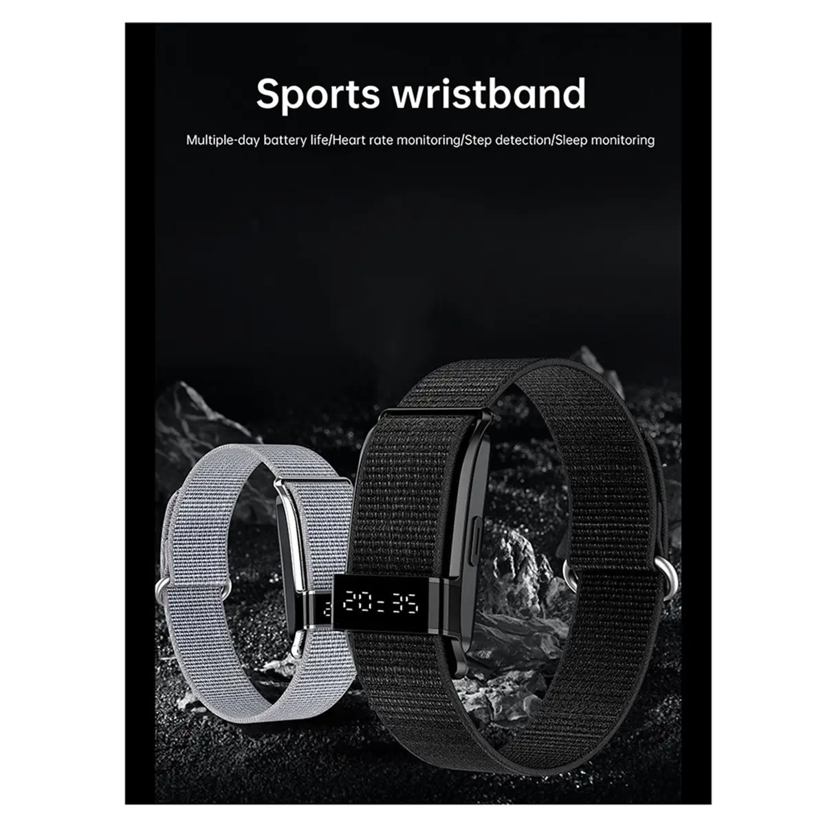A72U Smart Bracelet Waterproof Fitness Tracker Heart Rate Blood Oxygen Sleep Monitor Female Health Reminder Smart Band Gray