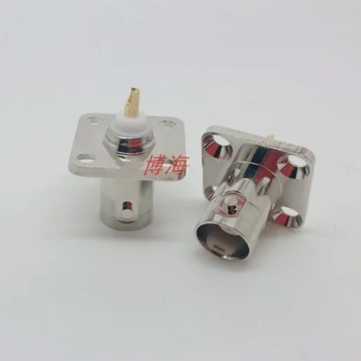 10pcs BNC Female With 4 Holes Flange Panel Chassis Mount Coaxial Solder Connector adapters