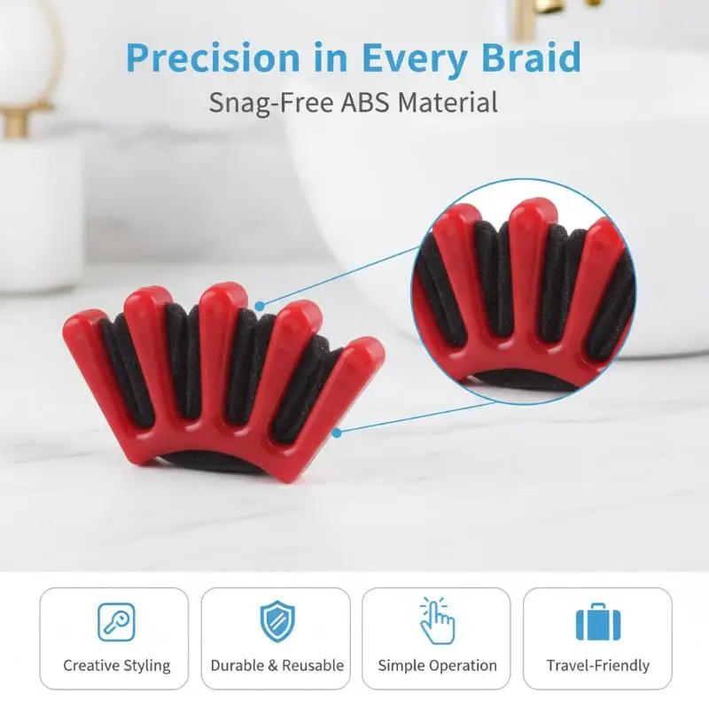 5 Finger Sponge Hair Braiding Tool Soft Texture DIY Wave Curly Twist Styling Kit for Delicate Scalp Use