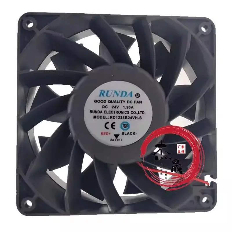 Cooler Fan for RUNDA RD1238B24VH-S DC24V 1.90A 12038 Frequency Inverter Cooling Fan 120x120x38mm