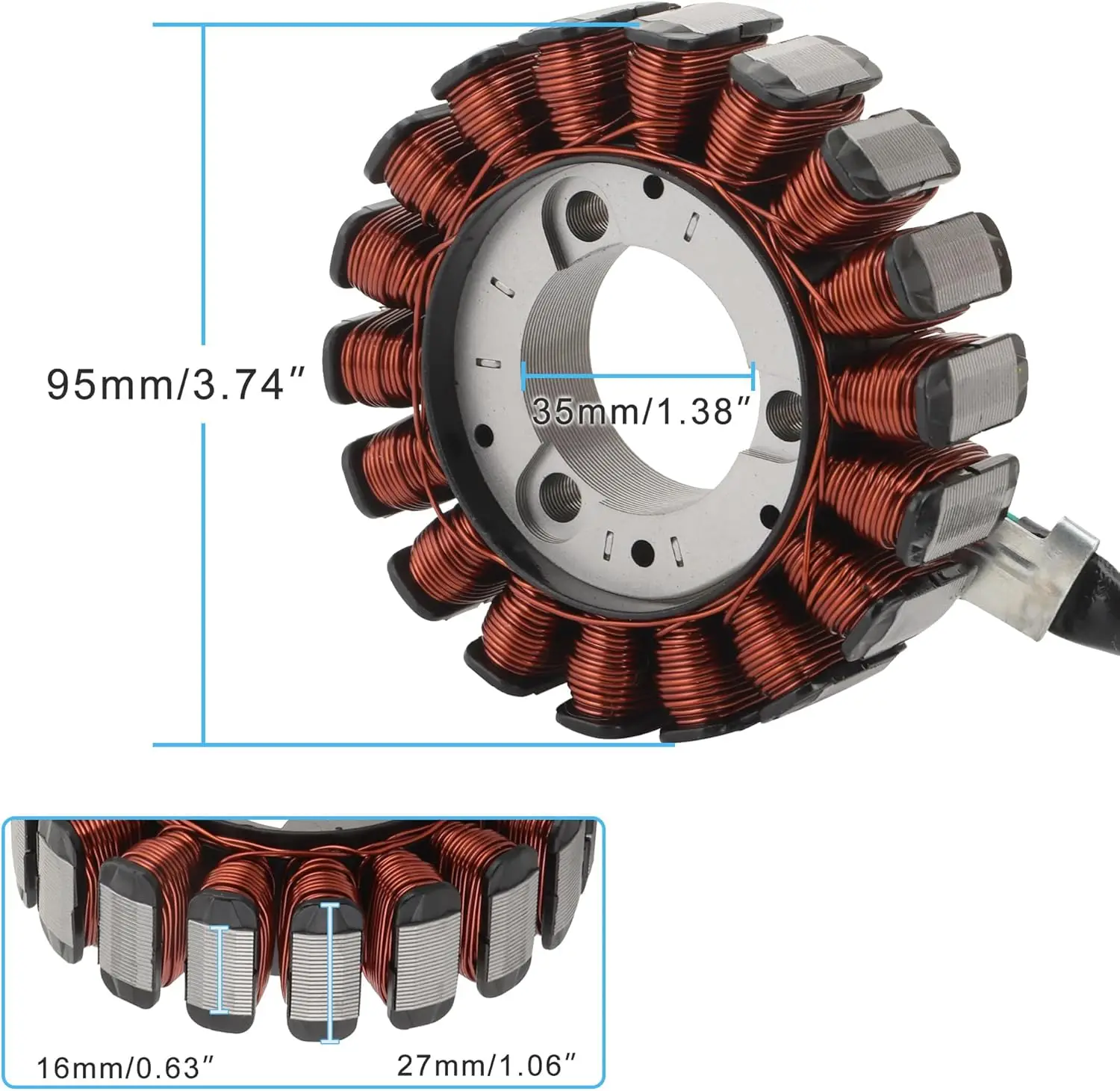 18 Coil Stator Magneto for Honda FourTrax 350 Rancher ES TRX350TM TRX350FM TRX350TE TRX350FE ATV 31120-HN5-M01 31120-HN5-671