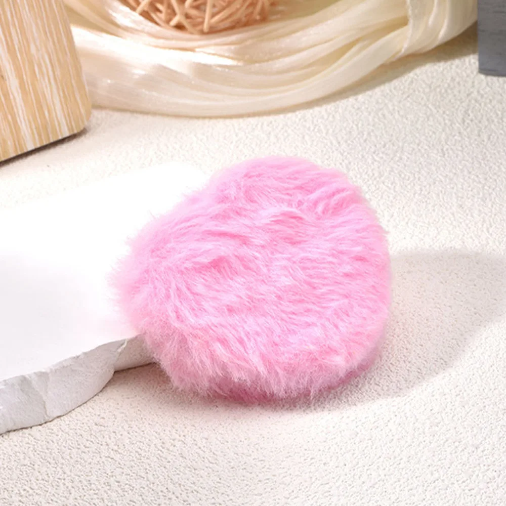 Espelho de maquiagem dobrável com ampliação dupla face pele de coelho espelho de bolso compacto 7.2cm portátil viagem mini espelho