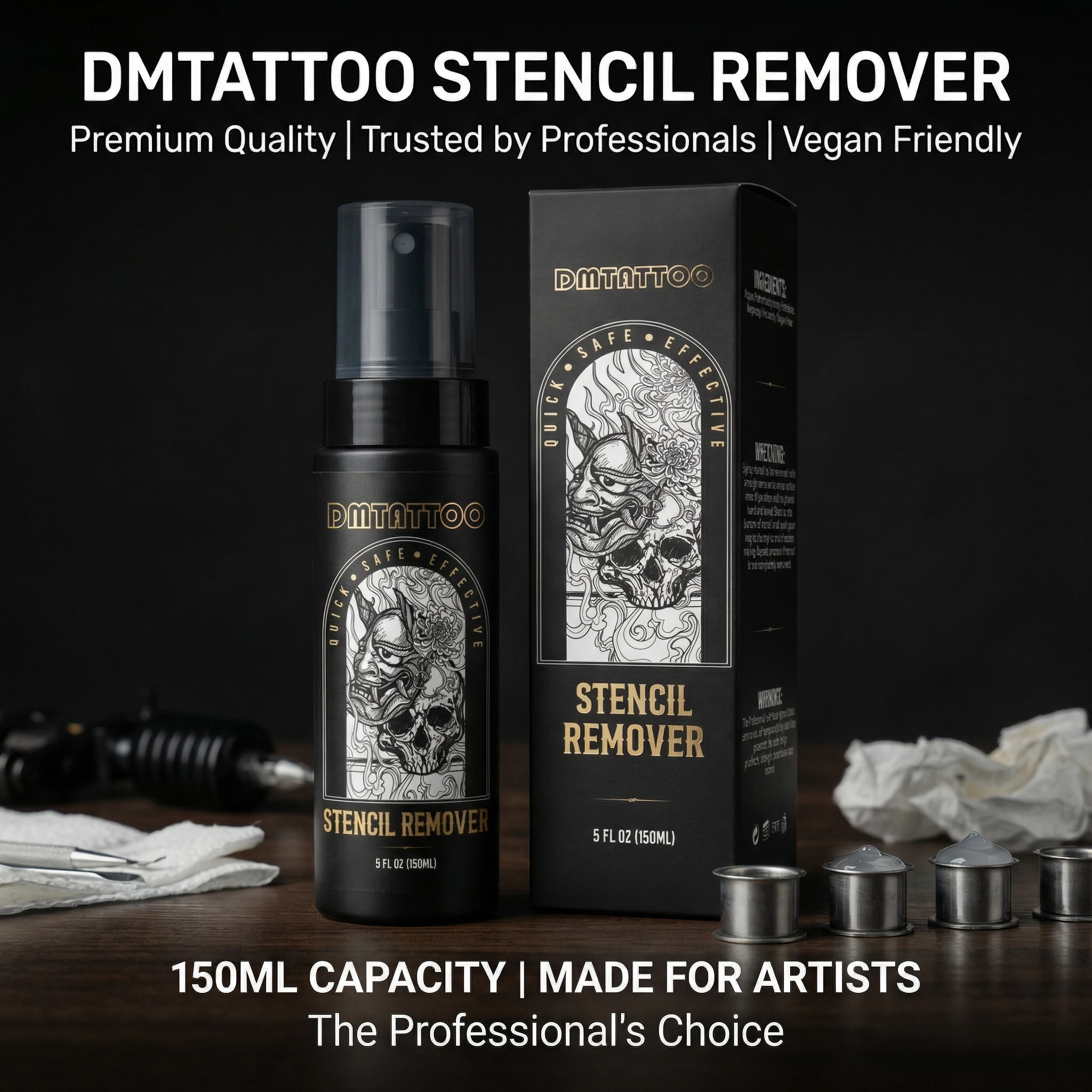 

DM 5oz/150ML Tattoo Stencil Remover Tattoo Cleaning Spray Fast Cleaning for Transfer Paper Solution Avoiding Skin Irritation