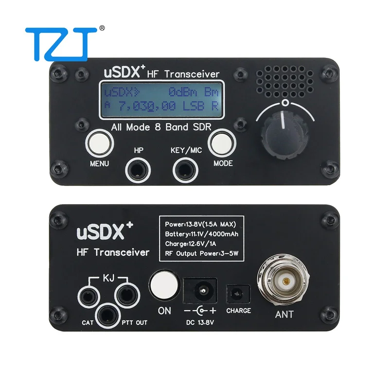 TZT ulepszony 3-5W USDX + SDR Transceiver wszystkie tryby 8 zespół HF Ham Radio QRP CW Transceiver 80M/60M/40M/30M/20M/17M/15M/10M