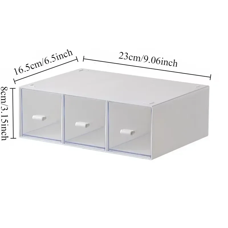 1Pc Transparent Desktop Drawer Stackable Organizer for Cosmetics Coffee Tea Bags Stationery - Desktop Storage Box