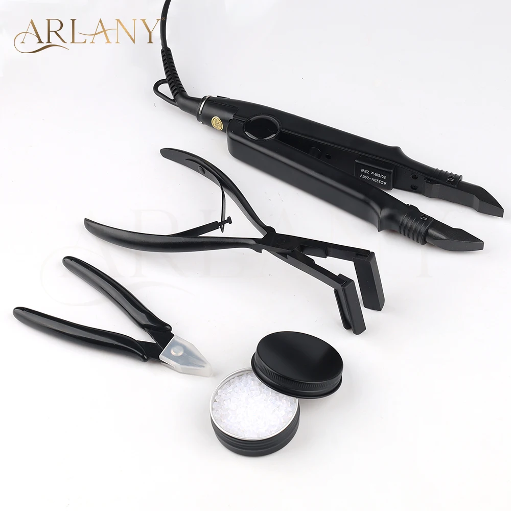 ARLANY Keratin Extensions Tool Kit Hair Connector Hair Sealing Pliers Bonding Cutter Pliers 20g Italian Keratin Glue Beads