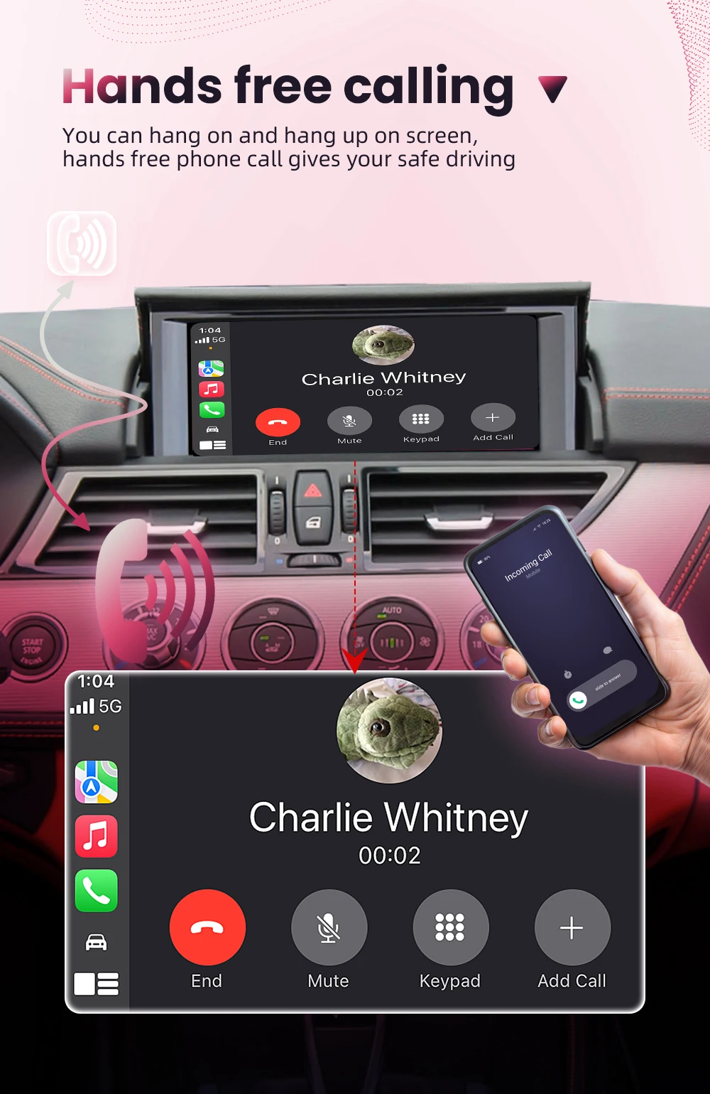 BONROAD Wireless CarPlay Android auto Module Apapter for BMW Z4 E89 CIC EVO System with Bluetooth Airplay Mirror Link Functions – Detail 8