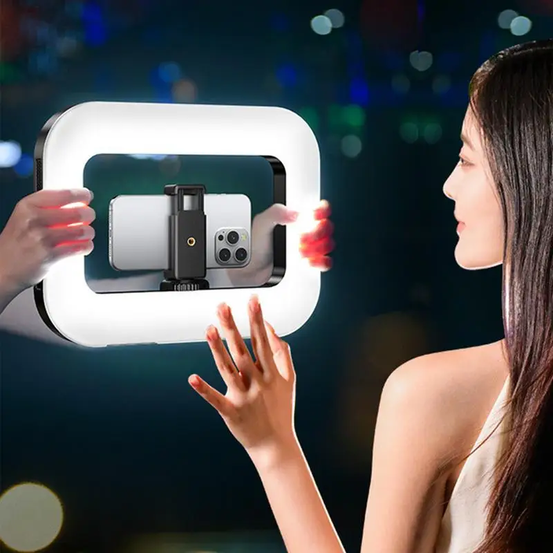 Ring Light Portable Handheld Phone Light Continuous Output Lighting For Vlogging Streaming Studio Filming Content Photography