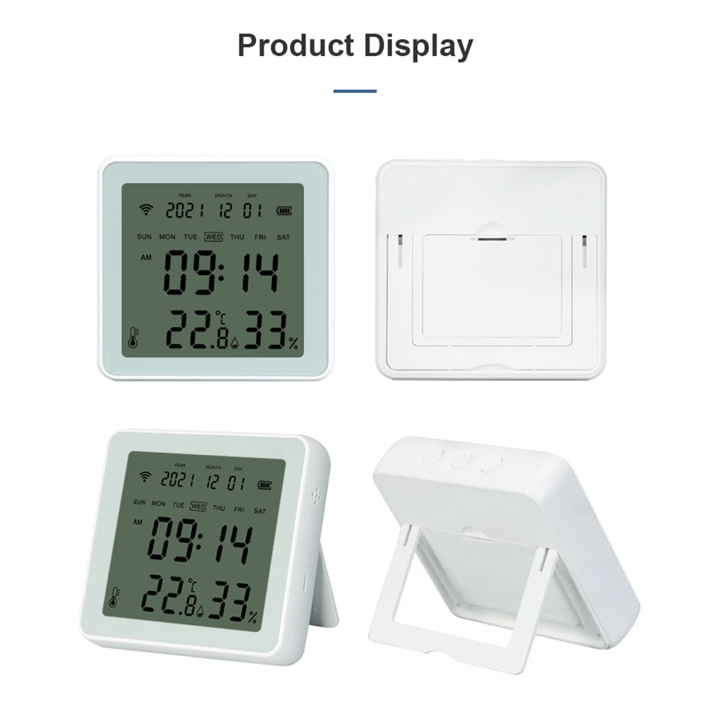 Tuya Zigbee Temperature Humidity Sensor LCD Real-time Hygrometer Thermometer High Accuracy Voice Control Measuring