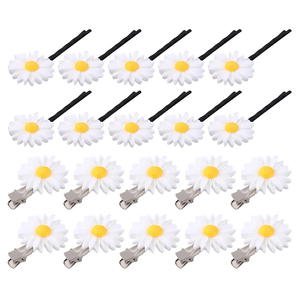 

20pcs Daisy Headdress Accessories Flower Hairpin Bridesmaid Party Elegant Fashion Hair Headdress Hairpin Decor