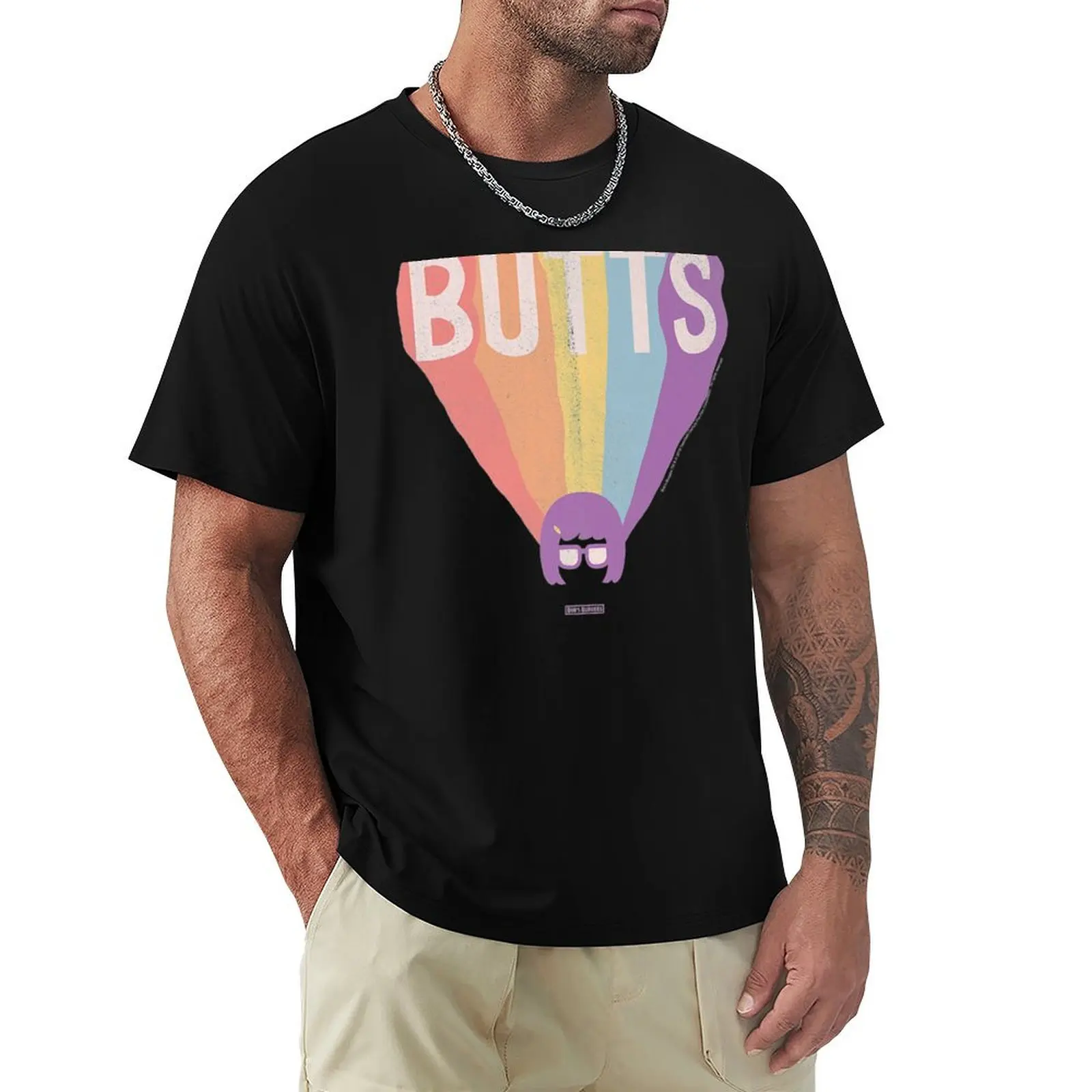 Tina Butts Rainbow Extruded T-Shirt Novelty Graphic Tee Shirt