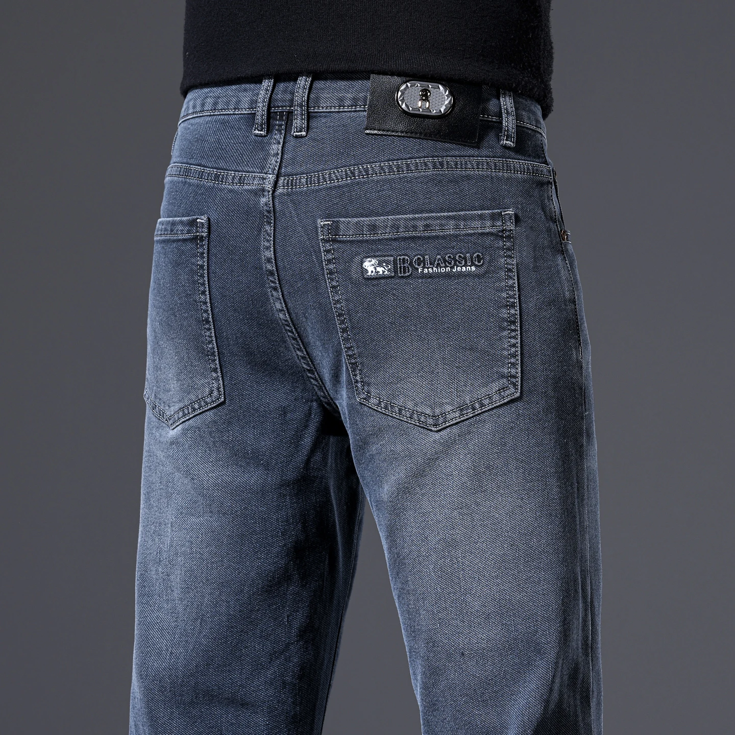 

Весенне-осенние мужские утолщенные джинсовые эластичные джинсы высокого качества, повседневные деловые брюки с прямыми штанинами, модные мягкие брюки