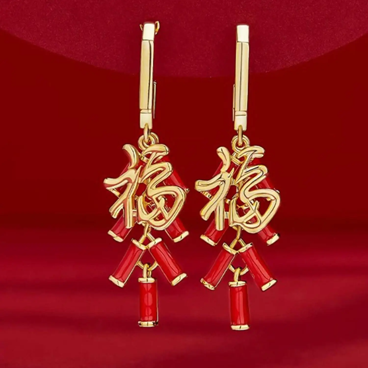 Red Earrings For Girls 2025 New Year Gift Women Tassel Firecracker Drop Earrings Chinese Style Earrings Fashion Jewelry