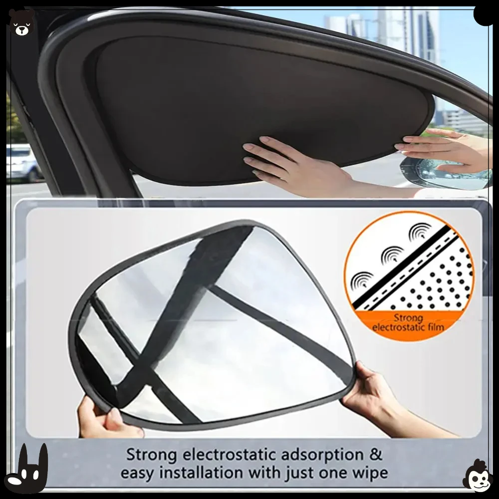 

New Electrostatic Sun Visor for Car Side Window 4-Layer Sun Shade Curtains Anti-Glare UV-Blocker Auto Internal Blocker 99.9% UV