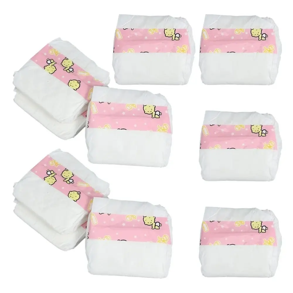 10 Pcs Mini Diapers Play House Diapers Reborn Dolls Dollhouse Baby Diapers Baby Accessories Decorate Pretend Miniature Diapers