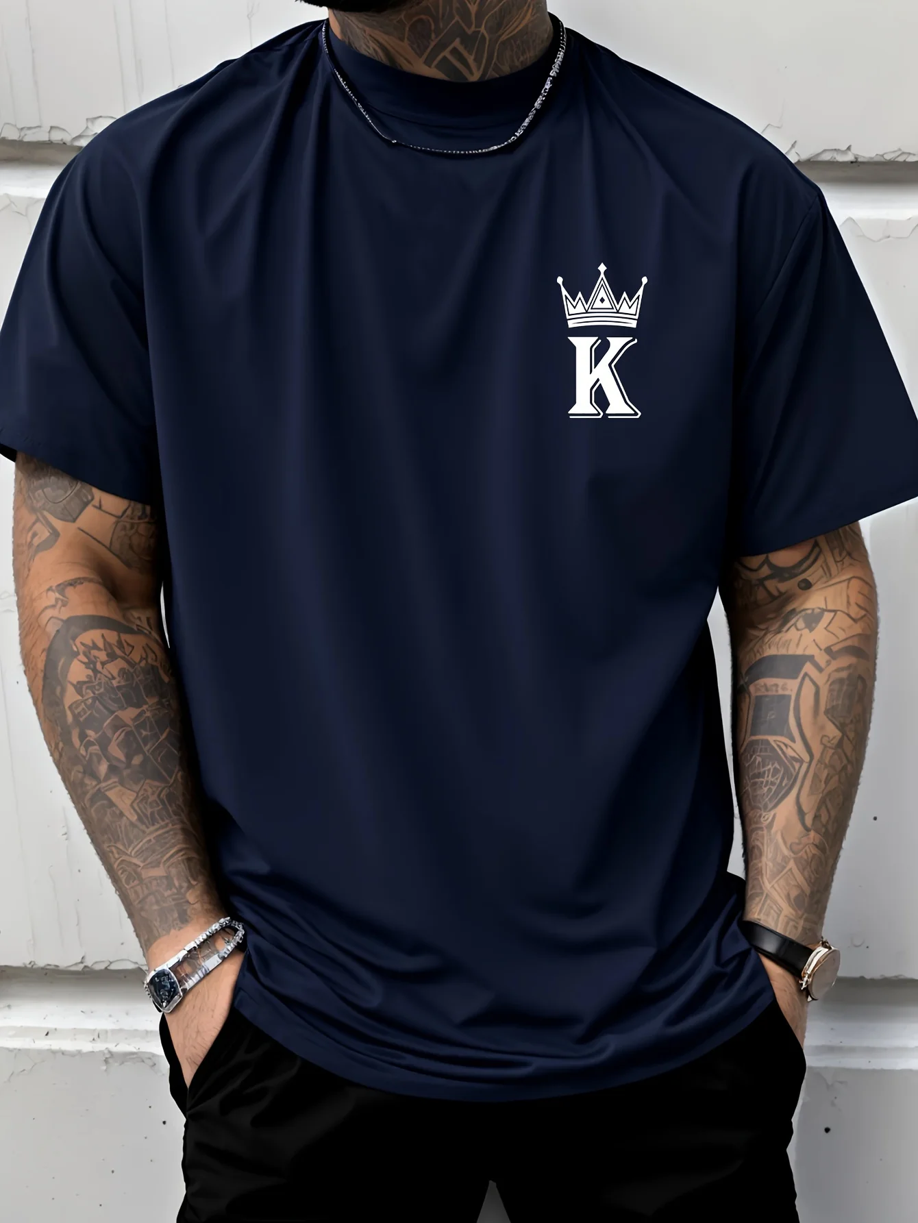 2026 Plus Size Men's T-shirt Summer Casual King Logo Print Short Sleeve T-shirts Large Size Breathable Men's Tops Tee Clothing