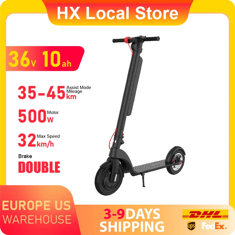 HX X8 10AH Electric Scooter 350W 32KM/H Foldable Electric Kick E Scooter 10 Inch APP Smart Escooter for Adults