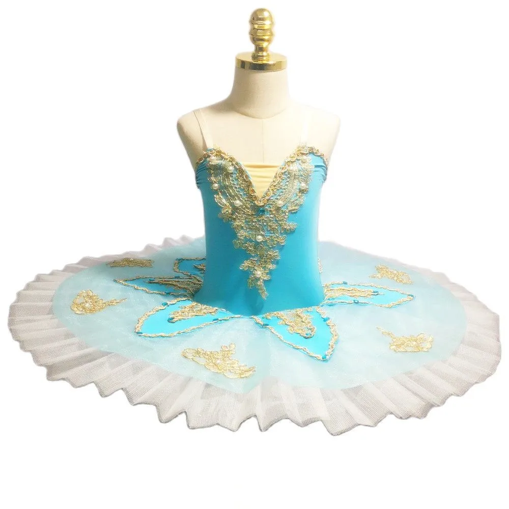 Ballet Tutu Skirt Blue Noblest Performance Clothing White Swan Lake Belly Dance Dress