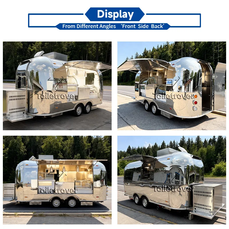 Remorque Food Truck Kebab Shawarma Food Trailer Burger Certified Usa Dot Bbq Food Trailers with Porch with Own Toilet