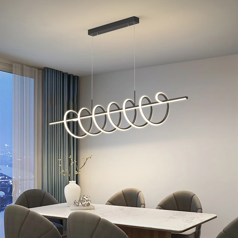 

Modern Creative Spiral LED Pendant Light Living Dining Room Bedroom Study Bar Indoor Hanging Lighting Minimalist Home Decor Lamp