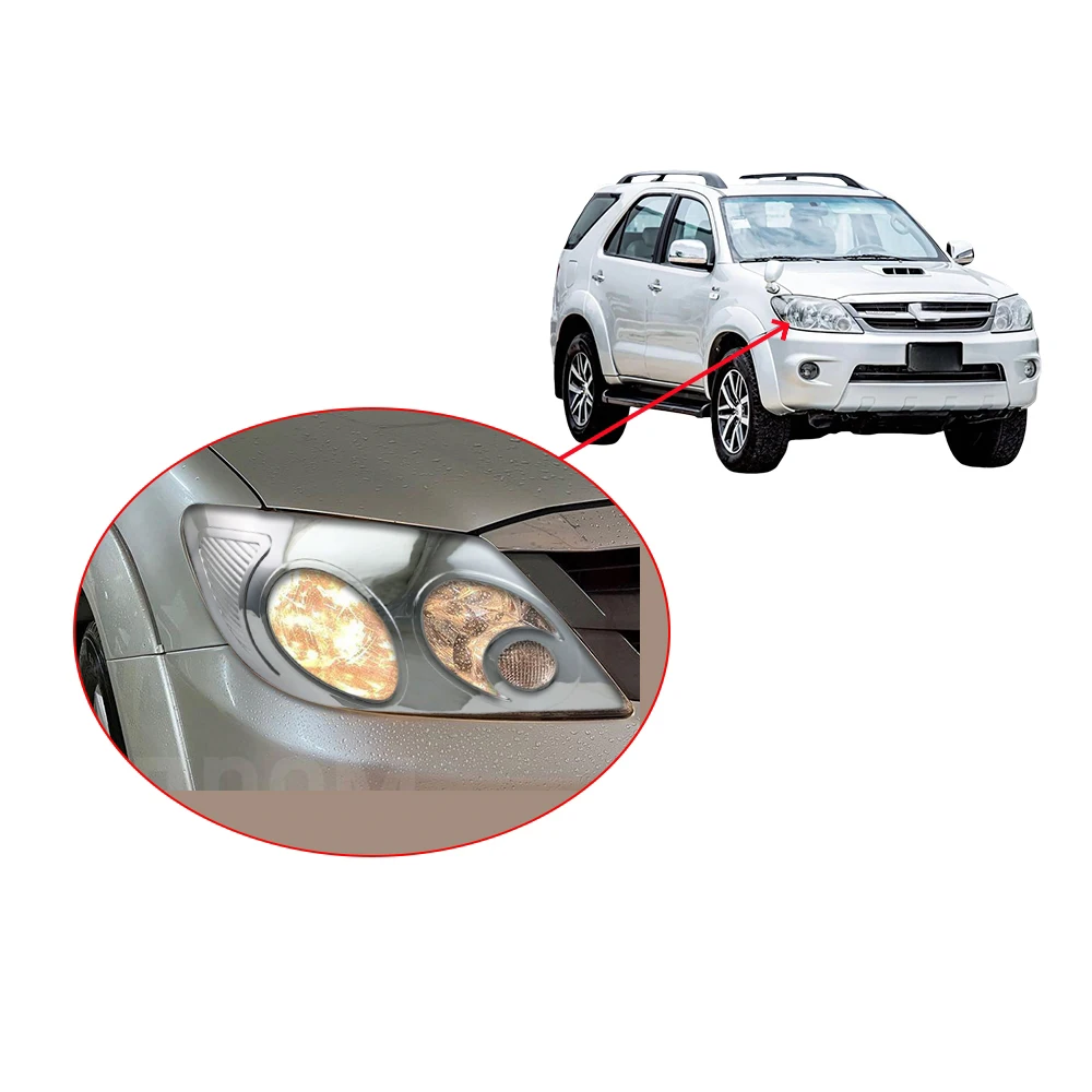 For Toyota Fortuner 2006 - 2011 Chrome Plated Silver Car Head Lamp Cover Trim Car Accessories Exterior Decorate