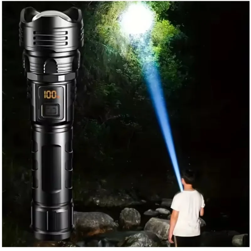 

High Power LED Flashlight - USB Rechargeable 1000LM, Zoomable Multifunctional Torch for Outdoor Camping,Emergency (Waterproof)