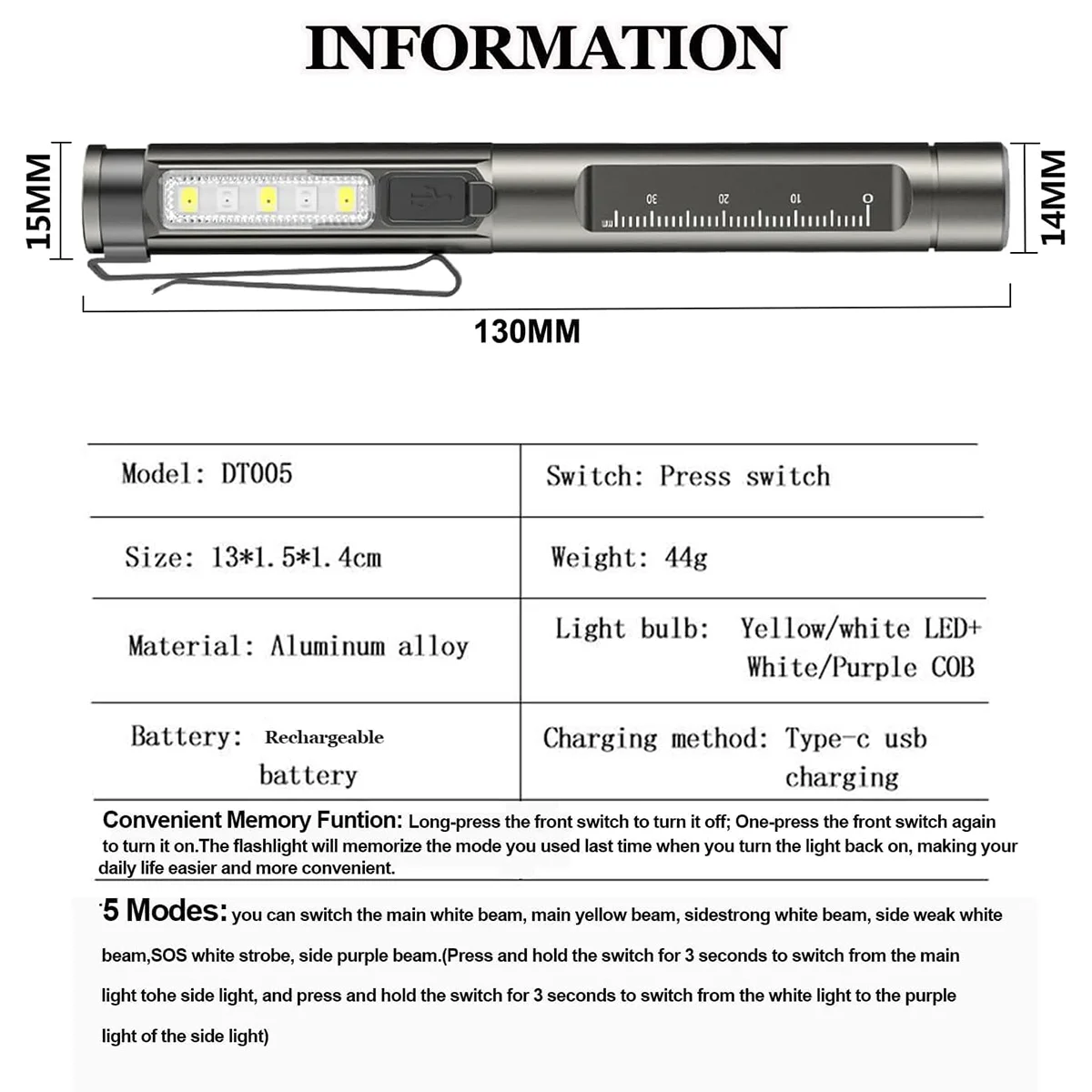 Rechargeable Medical Pen Light Diagnostic Penlight Doctor On For Nurses Doctors Portable With Clip Torch Pocket Examination Lamp