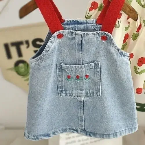 Pet Denim Skirt Vintage Strap Skirt Marquis Yorkshire Bears Milk Dog Cat Dress Clothes Dog Dress Puppy Clothes Pet Clothes