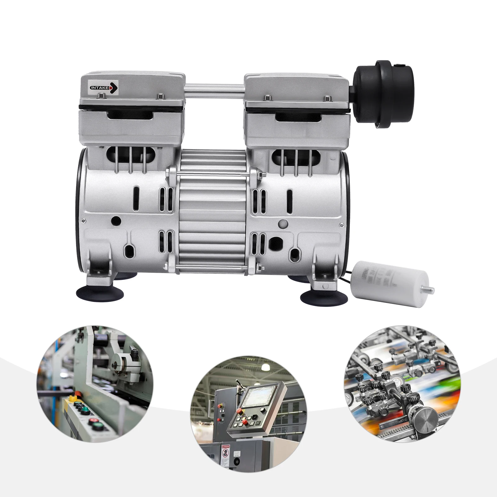 750 W 1440 U/min ölfreie Vakuumpumpe, geräuschloser Luftkompressorkopf, hocheffizienter silberner kleiner Luftpumpenkopfmotor – Detail 2