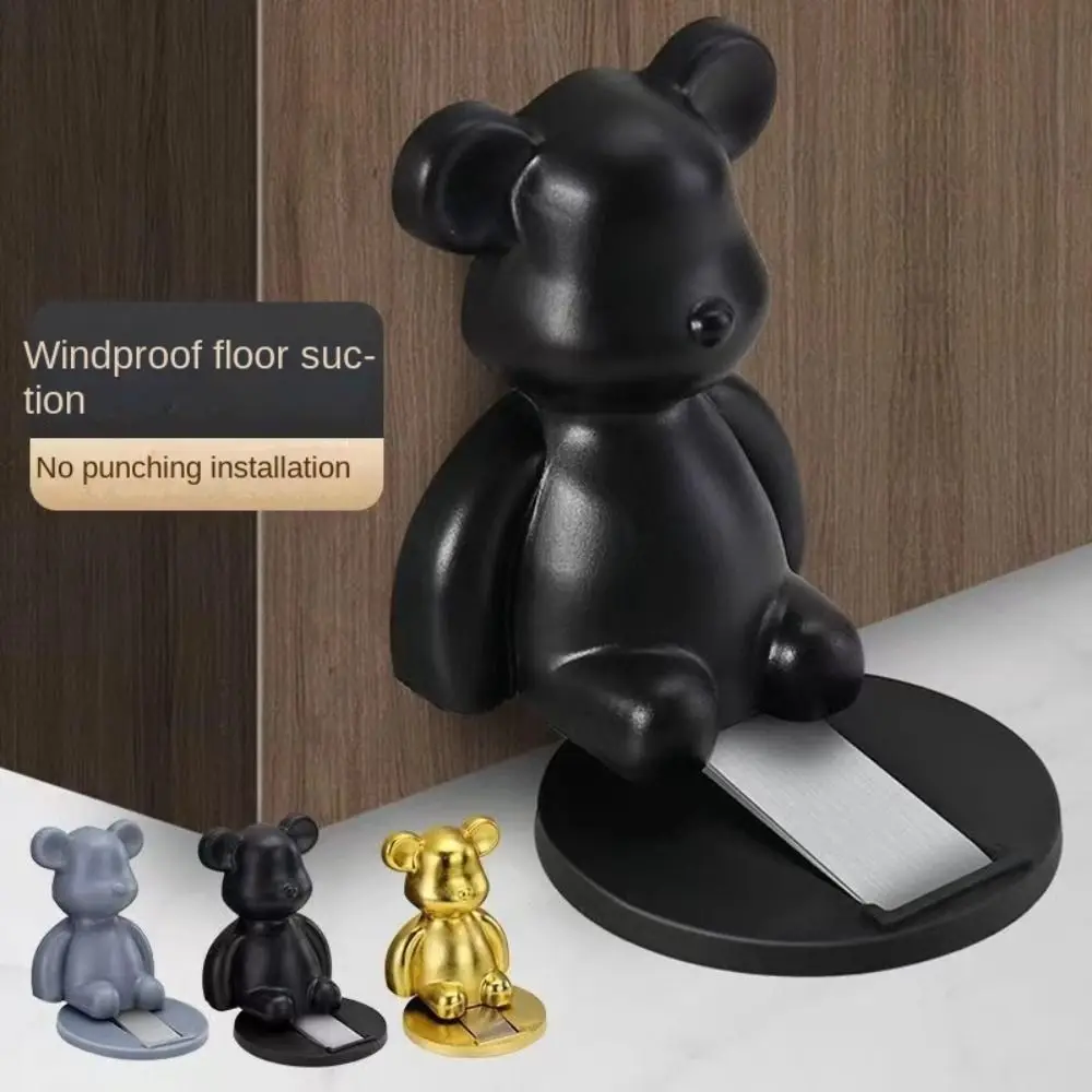 

Cute Magnetic Bear Door Stopper Punch-free Anti-collision Door Suction Safety Force Paste Door Stop Floor