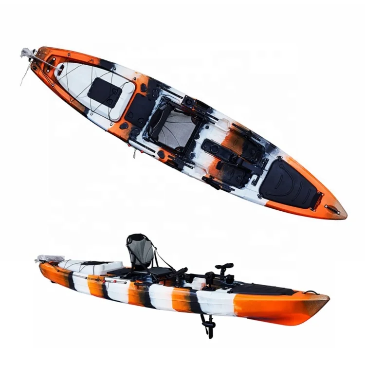 

14ft Sit On Top Fishing Propeller Pedal Kayak Bass Angler Boat Sea Ocean Fish Tackle