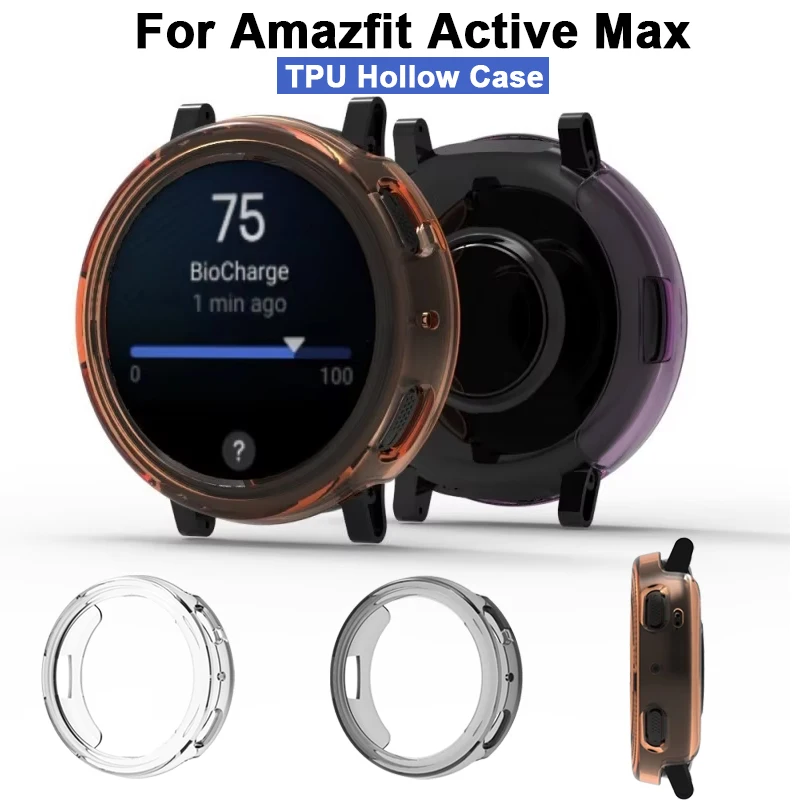 Soft TPU Case For Amazfit Active Max Protective Shell Frame Hollow For Huami Amazfit Active Max Protector SmartWatch Accessories