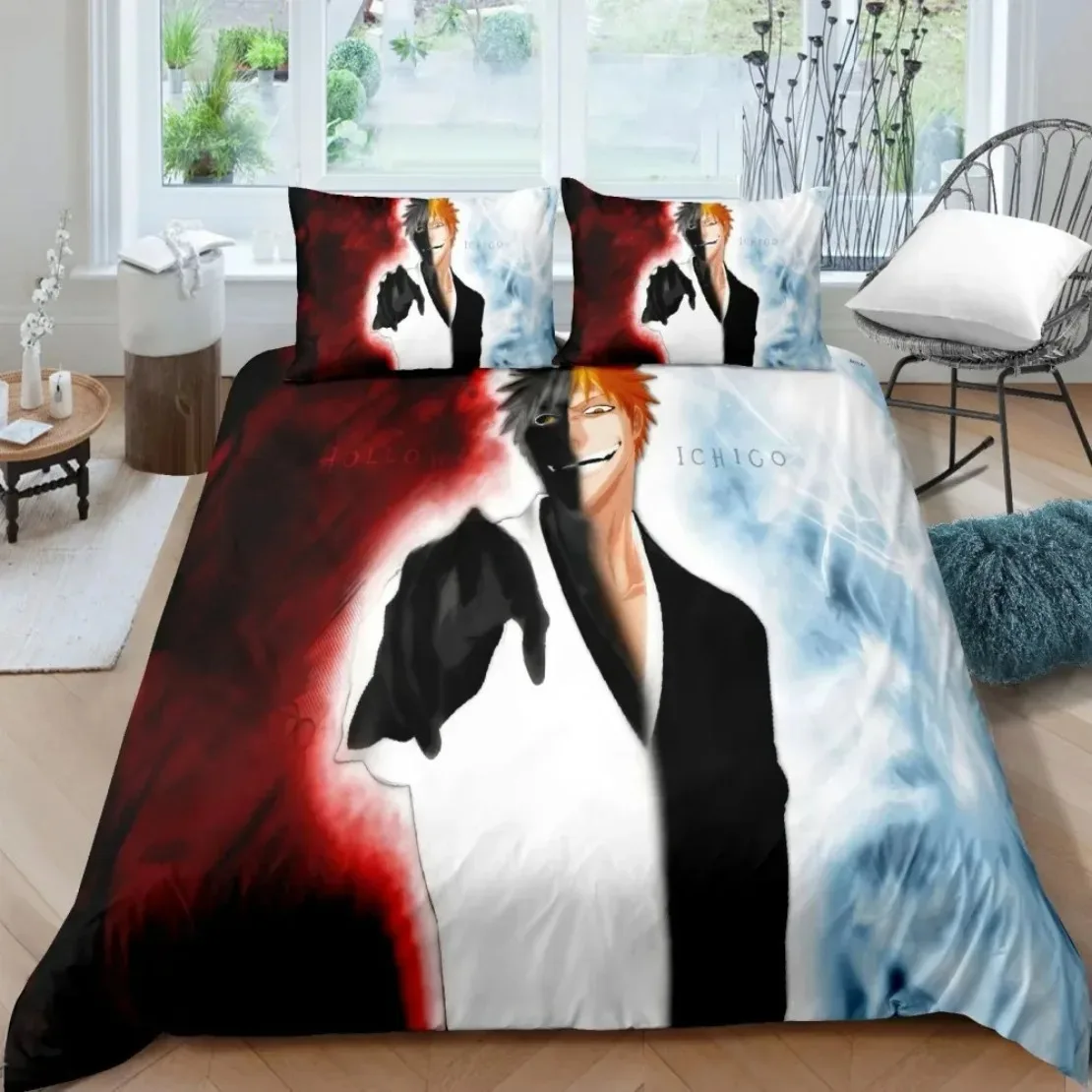 

Anime Bleach Kurosaki Ichigo Bedding Set Kurosaki Ichigo Duvet Cover Pillowcase Double Twin Full Queen King Adult Kids Bedclothe