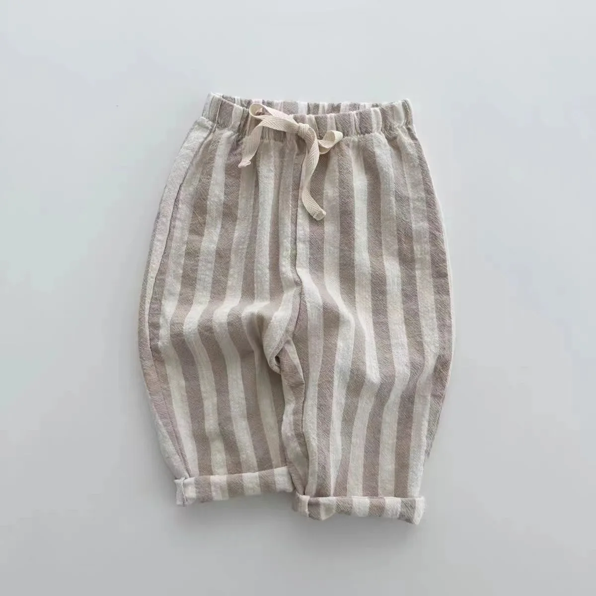 K230124Children Clothing  Summer&Spring Kid New Soft Striped Jogger Pants Newborn Baby Loose Trousers for Toddler Boys&Girl