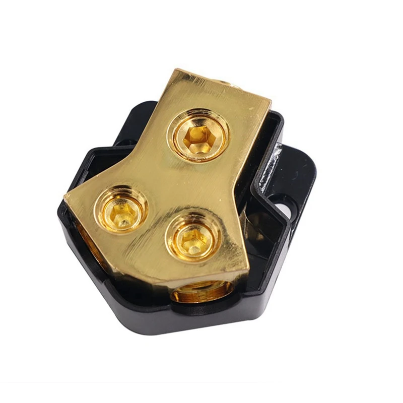 12V Power Distribution Block Car Audio Splitter 2 Way 0/2/4 Gauge In 4/6/8 Gauge Out Ground Distribution Block Amp