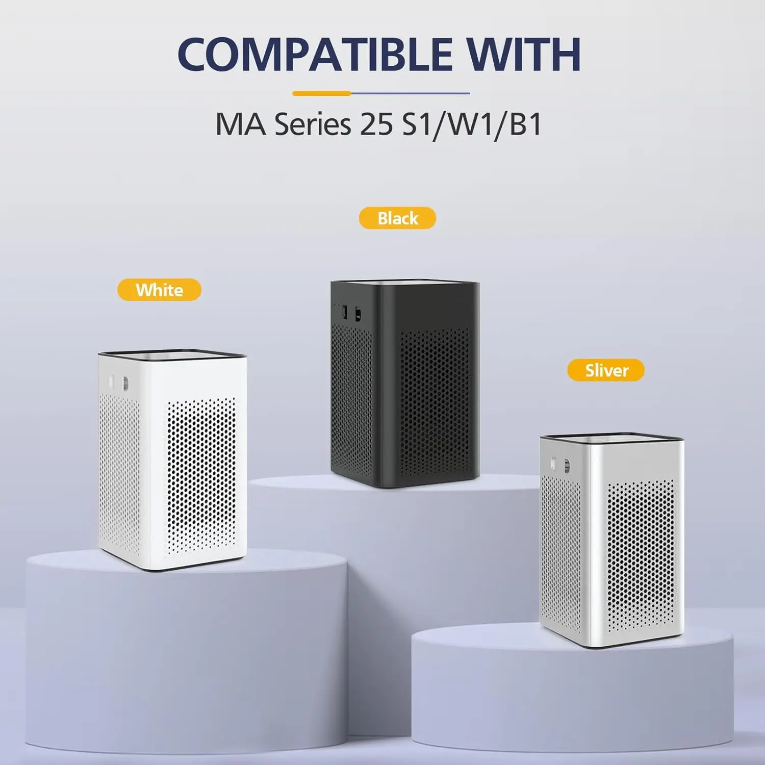 عبوتان من الفلتر البديل لسلسلة MA-25 S1/W1/B1 25 نموذج منقي الهواء، فلتر الكربون المنشط 3 في 1 HEPA