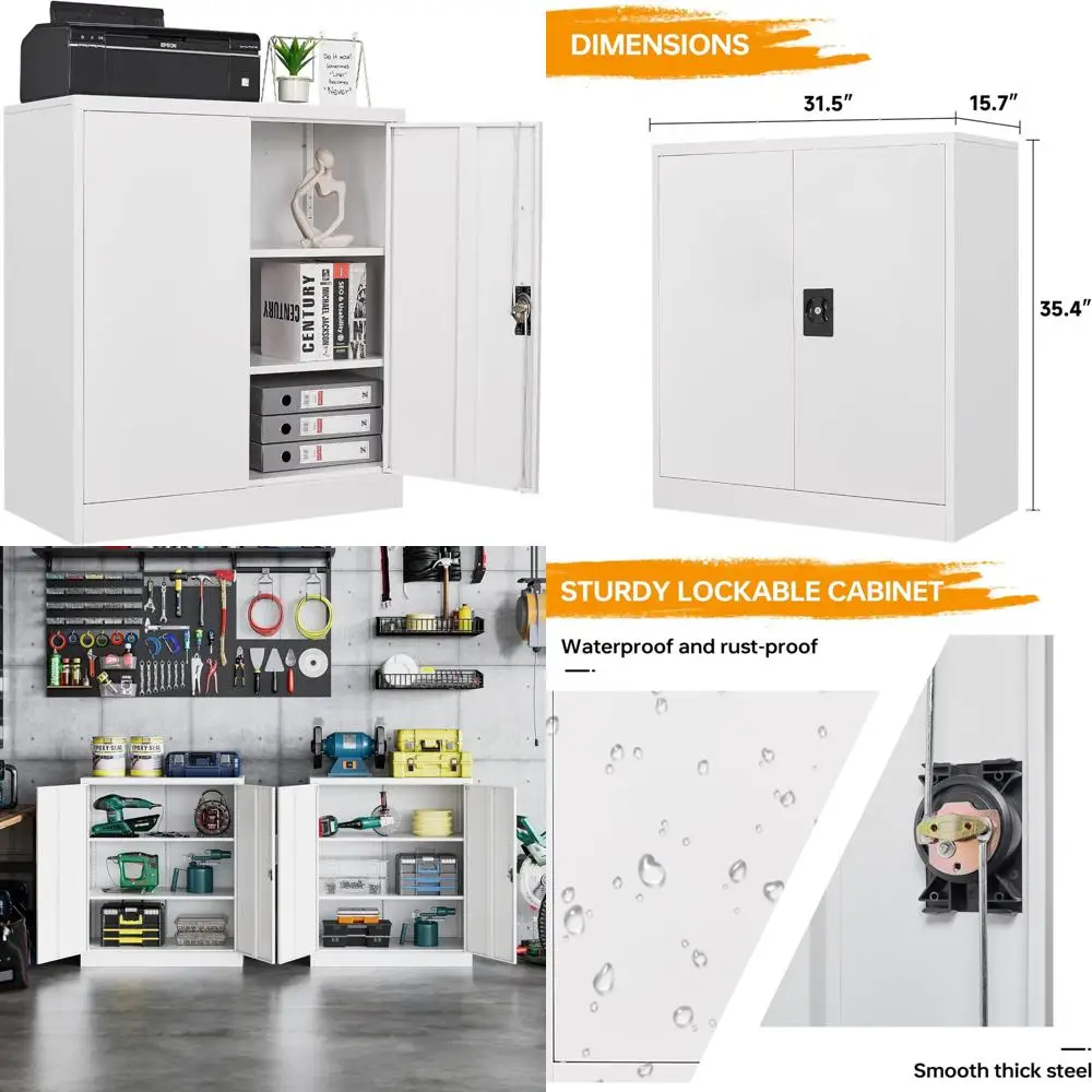 

безопасный стальной шкаф для хранения с регулируемыми полками для домашнего использования, офиса и гаража