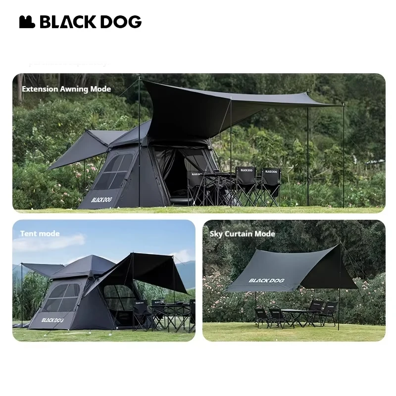Naturehike BLACKDOG Movie Star Octagonal 1-Second Quick Opening Automatic Tent Strong Wind Resistant Skeleton Anti Splash Water
