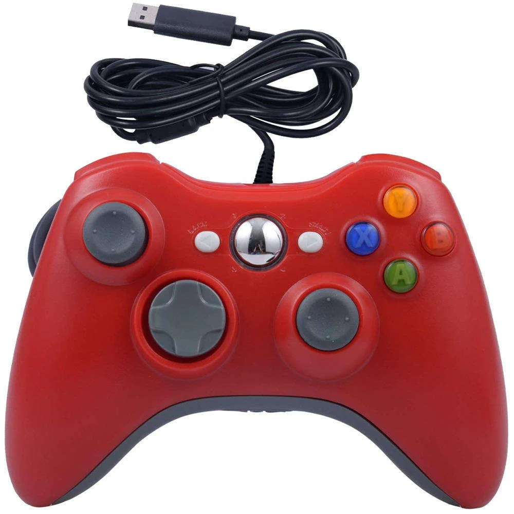 USB سلكي للوحة ألعاب XBOX 360 مع محرك اهتزاز وحدة تحكم عصا التحكم في ألعاب الكمبيوتر لوحدة التحكم Manette Joypad