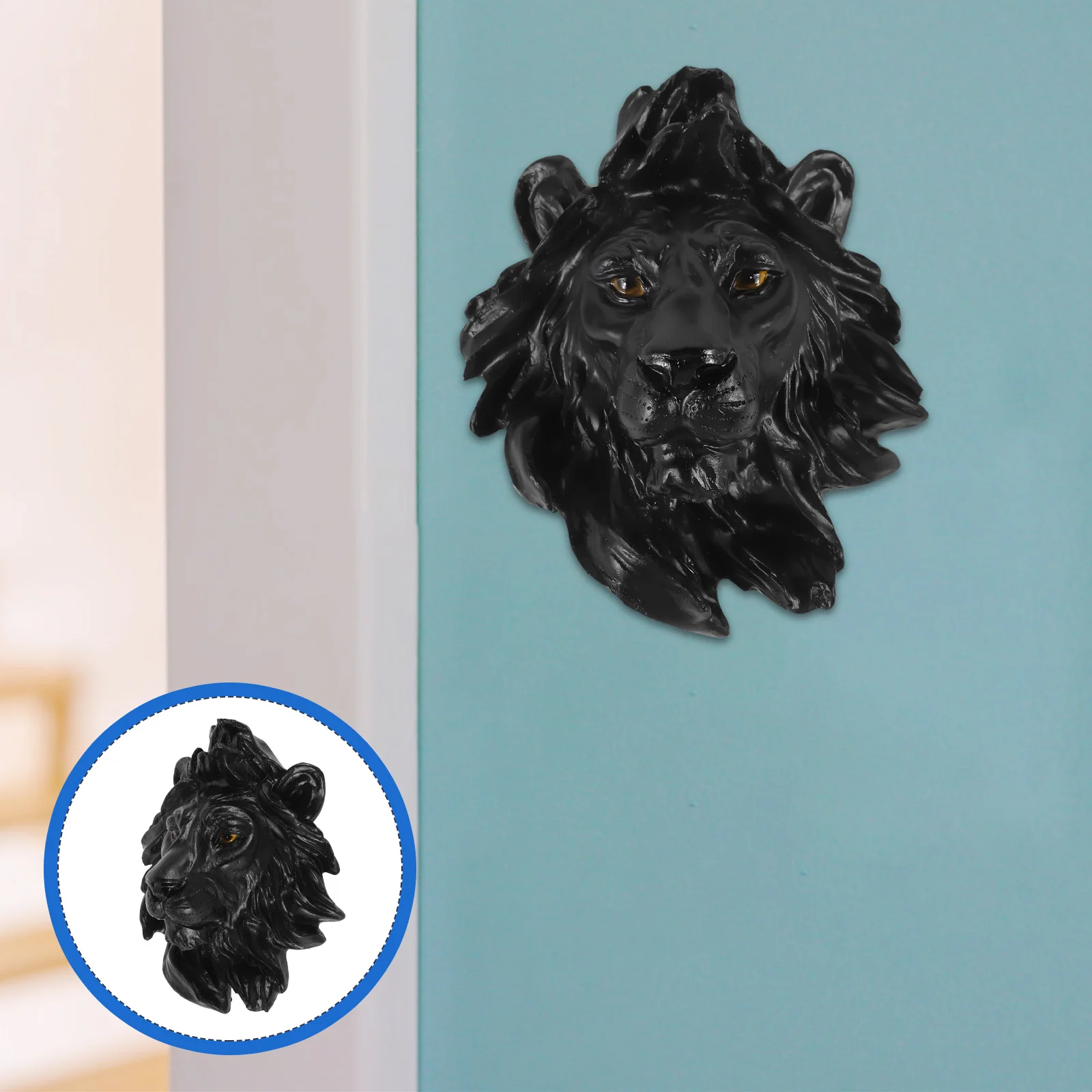 

Resin Craft Decor Head Sculpture Resin Animal Head Wall Art For Living Room Bedroom Office Home Decor Wall Hanging